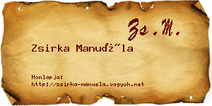 Zsirka Manuéla névjegykártya